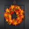 Glitzhome® 24" Fall Lighted Maple Leaves Wreath with Timer